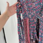 Francesca's NWT MiAmi V-Neck Floral Maxi Romper Dress Blue Pink Photo 5
