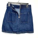 Current/Elliott Current Elliott Ballast Button Denim Mini Skirt Deep Lagoon High Waist Size 28 Photo 4