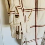 Universal Threads Universal Thread Cute Cream & Brown Plaid Flannel Dress/Shacket with Pockets | M Photo 6