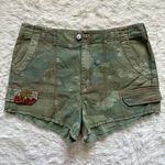 Anthropologie Pilcro Shorts Peace Embroidered Utility Camo Green 31 NWT New Photo 3