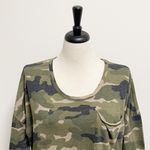 EXPRESS Camo Camouflage Top Medium Shorter Length Boxy Cut Pocket Long Sleeve Photo 1