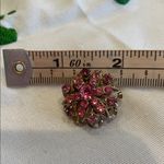 Elegant Pink Gemstone Floral brooch vintage 60’s Photo 2
