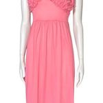 Vintage 70s Pink Coquette Chemise Slip Dress Nightgown. Small. Lace Ruffles Bow Photo 0