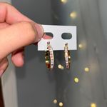 Gold Plated Mini Diamond Hoop Earrings Photo 0