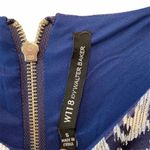 W118 By Walter Baker Walter Baker Blue Brocade Sleeveless Classic Evening Fancy Peplum Layer Dress Photo 2