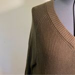 New York & Co. Soho Jeans V-Neck Sweater Olive Green Photo 3
