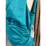 Suzi Chin teal green mother of the bride wedding dress size 14 sleeveless scrunc Photo 2