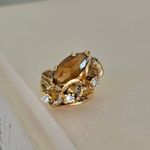 Calla Lilies Smokey Quartz Marquise Ring “Titania” Gold Earthy Floral Bohemian Jewelry Photo 8