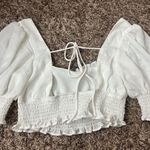 Petal and Pup White Smocked Crop Blouse with Puff Short Sleeves Sz 6 Photo 3