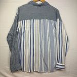 Angie Blue and White Casual Button Down Shirt Size Large Photo 6