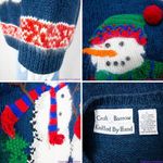 Vintage Croft & Barrow Christmas sweater with 3D snowman cardinal, L Blue Size L Photo 13