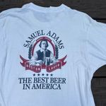 Gildan Vintage Screen Stars White Single Stitch Sam Adams Beer Tee Graphic T-Shirt Made in USA Photo 1