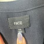 Fate Top Women XS Blue Pin tuck Sheer Button Up Blouse Long Sleeve Officecore Photo 3