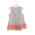 Lilly Pulitzer  Liliana Top Embroidered Seersucker Sleeveless Size‎ S Photo 1