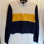 Hollister  Half-Zip Sweatshirt Yellow White Blue Size M Photo 0