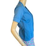 VINTAGE CIRCA 1970'S SKY BLUE SHORT SLEEVE KNIT TOP (S) Photo 6