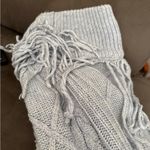 FATE. Gray Blue Fringe Cable-knit Sweater Photo 6