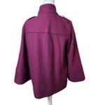 Chico's  Purple Zip Up Jacket Size 1 US M Long Sleeve 100% Wool Casual Classic Photo 2