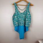 Lands' End  Womens Large D Chlorine Resistant V-neck Fauxkini One Piece Swimsuit Photo 3