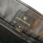 Worthington Womens Faux Leather Skirt A Line Grommet Laces Black 4 Photo 3