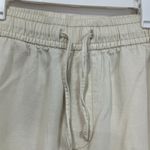 Old Navy Mid Rise Wide Leg Cargo Pants Size M Cream Drawstring Utility Photo 3
