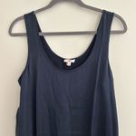 Lunya Weightless Washable 100% Silk Side Slits Tulip Dress Navy Size Small Blue Photo 2