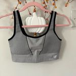 New Balance  Striped Black and Gray Sports Bra Photo 5