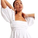 Abercrombie & Fitch Emerson Ruched Puff Sleeve Mini Dress White XSP Photo 6