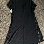 DKNY  Black Textured V-Neck Dress Photo 5