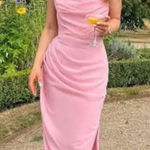 House Of CB  Adrienne Pink Quartz Strapless Gown NWOT size‎ L A-C Photo 0