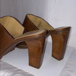 Bisou Bisou  BROWN LEATHER POINT TOE HEELED MULES GUM SOLE Boho Western SIZE 10 Photo 2
