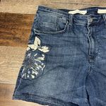 Pilcro  Slim‎ Boyfriend Jean Shorts Size 32 Waist Embroidered Boho 6" Inseam Photo 4