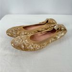 Unknown Suede Metallic Floral Ballet Flat in Brown Silver Size 7 or 37 Photo 2