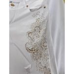 Soho Jeans Embellished Boyfriend Distressed White Denim Jeans Size‎ 8 Photo 7