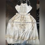 NWT Lace the Label White Metallic Gold Geometric Halter Maxi Dress Size L Size L Photo 6