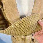 Vintage Banff Sweater Bee Tan Suede Patchwork Belted Open Jacket – Medium🧡 Photo 7