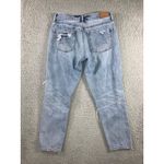 American Eagle  Girlfriend Jeans Women 8‎ Short High Rise Distressed Thrashed Photo 1