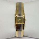 Shiffon women’s wrist watch quartz 17mm gold silver tone cuff band 6” running Photo 0