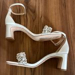 Badgley Mischka Satin Embellished Soft White Tellisa Heels Size 5.5 Photo 5