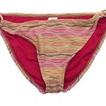 Mossimo Striped Bikini Bottoms Ring Detail Beige Pink Colorful Medium Photo 0