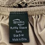 Winwin On or off shoulder mocha tunic top with lace size small Photo 3