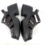 Vintage Y2k 90's Fisherman Chunky Block Heel Brown Faux Leather Sandal Size 6.5 Photo 2