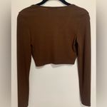 Women’s Low Cut Crop Top. Ribbed. Long sleeve. NWOT. XS Photo 3