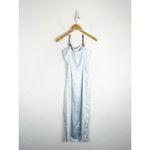 ZARA Light Blue Chain Strap Satin Effect Midi Dress Size Medium Cocktail Photo 12