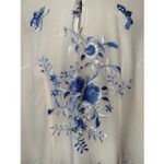 Chinese Embroidered 100% Silk Cheongsam Sleeveless Top Size M Blue Size M Photo 5