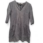 Esley ‎ Gray Cotton Linen V-Neck Mini Dress Sz Medium Photo 7