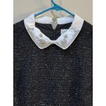 Eliza J  Embellished Collar Boucle Tweed Sheath Dress Black‎ Size 10 Photo 4