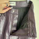 AGOLDE 90s Pinched Waist Leather Straight Leg Pants Plum Purple Size 26 Photo 6