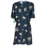 Abound  Floral Short Sleeve Button-Front A-Line Mini Dress Charcoal Size Small NW Photo 5