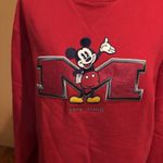 Vintage 90s Disney Store Mickey Mouse Sweatshirt Red Small NWT USA Photo 3